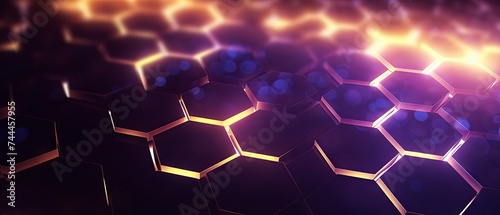 Mesmerizing Hexagon Pattern  Abstract Background with Radiant Glowing Lights