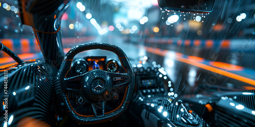 Dynamic Steering Car Wheel Close-Up