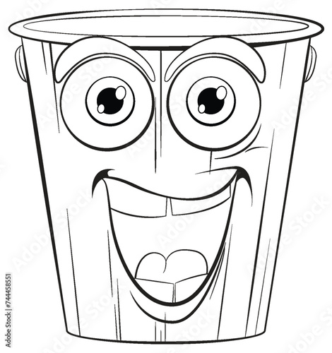 Vector illustration of a smiling trash bin