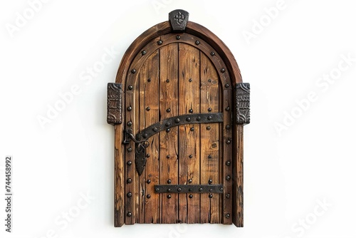 wooden door isolated on white background