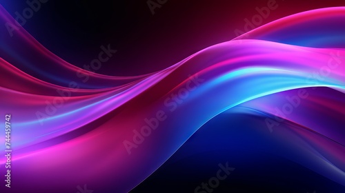 Futuristic Neon Lights Abstract  Vibrant Pink  Purple  and Blue Wave Patterns - Data Transfer Concept - Dynamic Wallpaper