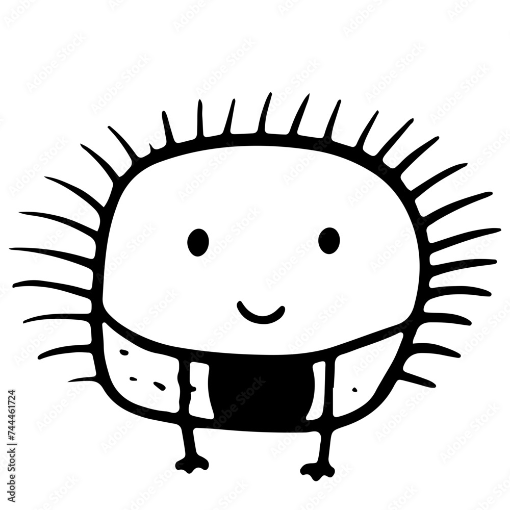 Obraz premium simple cute creatures doodles vector animal cartoon hand drawn art toy outline funny alien