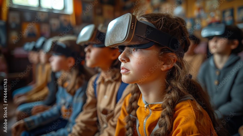 A Virtual Reality Education Mockup of a Classroom with Students and a Teacher A Virtual Reality Education Mockup of a Classroom with Students and a Teacher