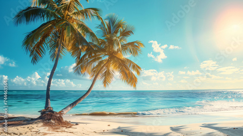 Palm trees in Caribbean tropical. © Ghazanfar