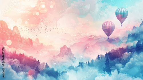 Hot air balloons float thro...