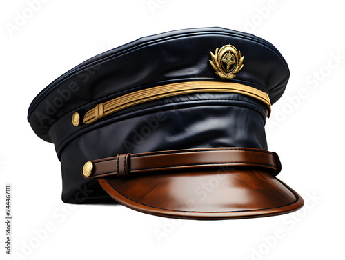 Navy Captain Hat Isolated on Transparent Background. Navy Cap