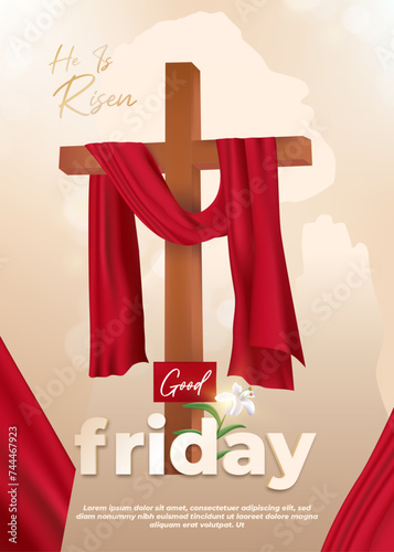 good friday Illustration of holy week with cross Cristian Holiday