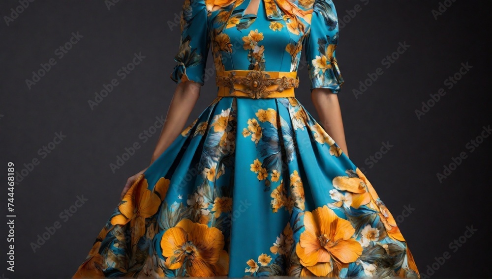 A women's dress inspired by the exotic style