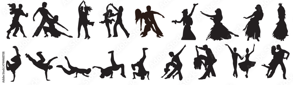 silhouettes of a dancers