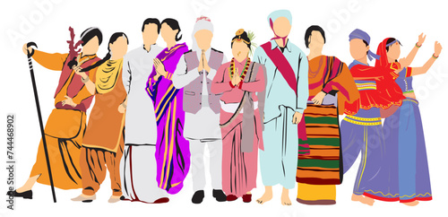 Indian different dress people