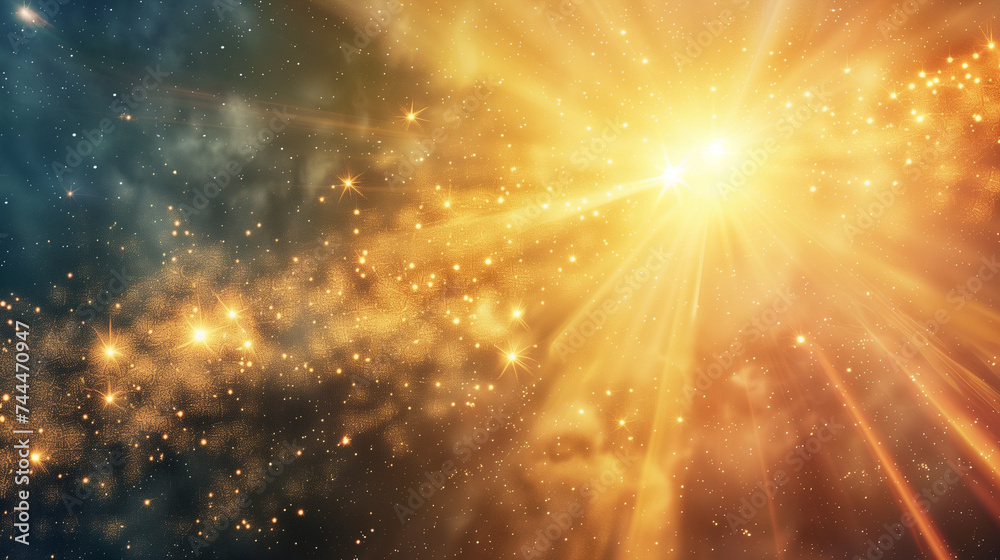 Abstract golden light explosion, ideal for festive background or cosmic theme illustration Abstract golden light explosion, ideal for festive background or cosmic theme illustration