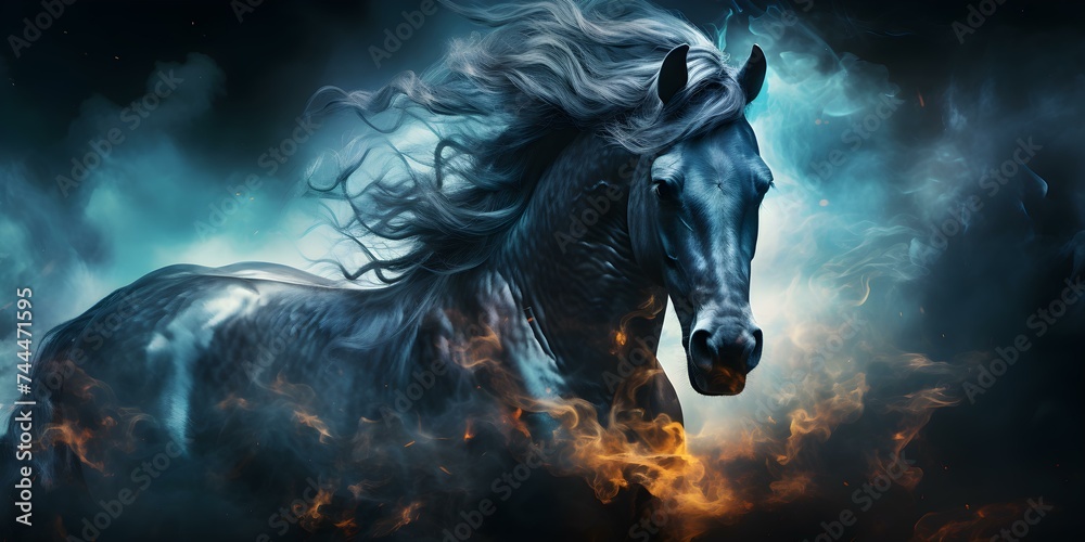Ethereal horse engulfed in blue flames set against a dark backdrop. Concept Ethereal Creatures, Fantasy Art, Blue Flames, Dark Backdrops, Horse Portraits Ethereal horse engulfed in blue flames set against a dark backdrop. Concept Ethereal Creatures, Fantasy Art, Blue Flames, Dark Backdrops, Horse Portraits