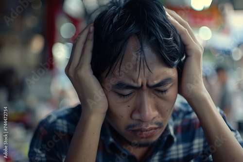 a man has a headache