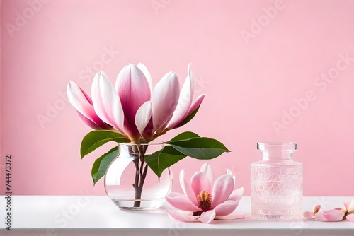 pink lily in a glass