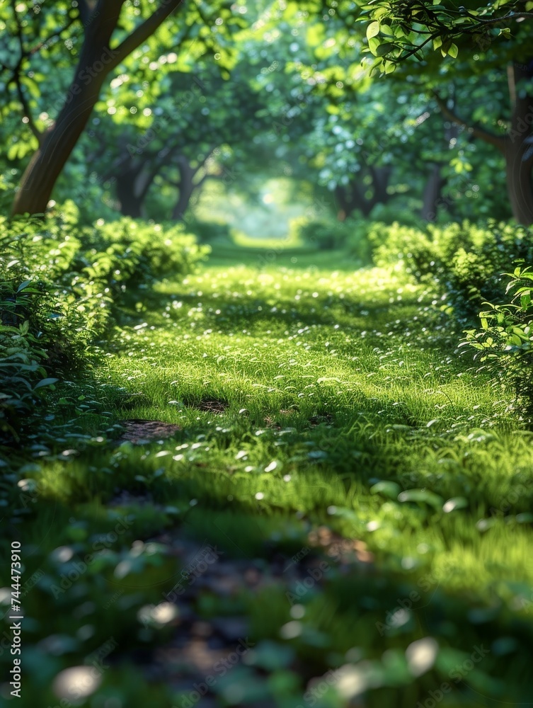 Obraz premium Dense Green Forest Filled With Trees