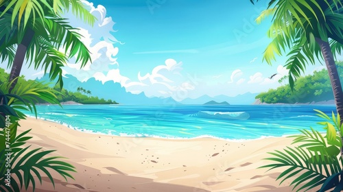 Sunny Shoreline Artwork Featuring Room for Text