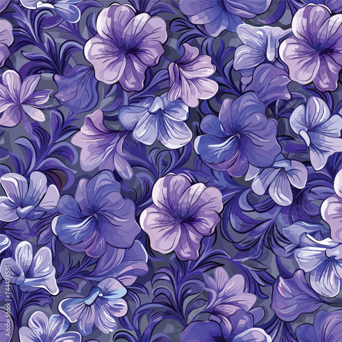 Floral seamless pattern with violet flowers © Vector