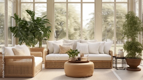 Minimalist Botanical Haven Infuse your sunroom with minimalist botanical charm © Abdul