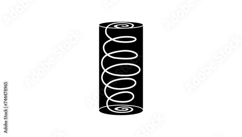 pocket spring coil emblem, black isolated silhouette