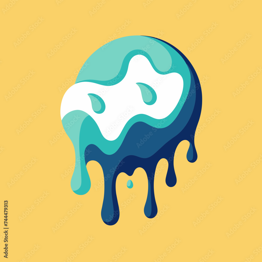 Creative Cool Water Shape: Minimalist Melting Brand Sign Theme for Print on Demand Design Creative Cool Water Shape: Minimalist Melting Brand Sign Theme for Print on Demand Design
