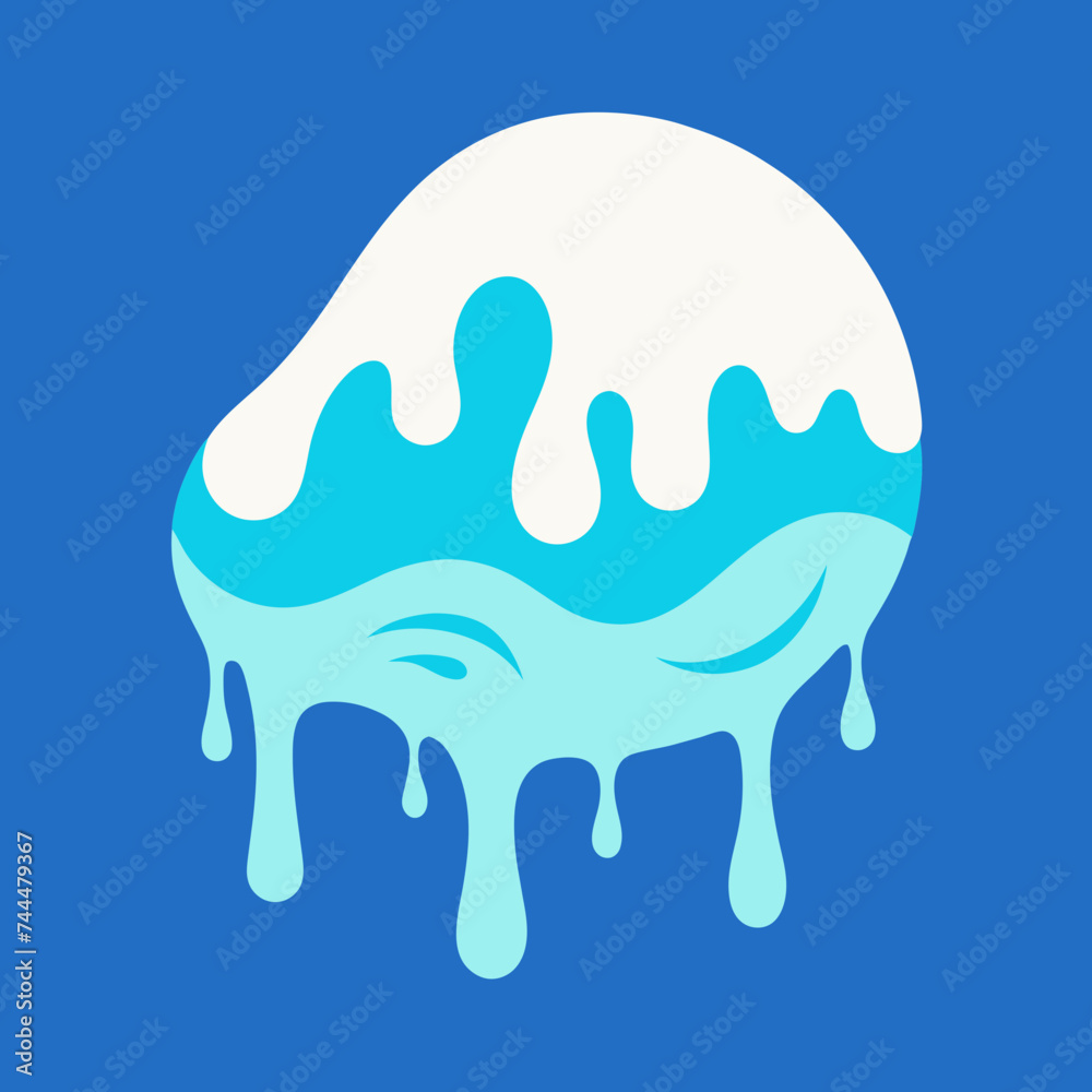 Creative Cool Water Shape: Minimalist Melting Brand Sign Theme for Print on Demand Design Creative Cool Water Shape: Minimalist Melting Brand Sign Theme for Print on Demand Design