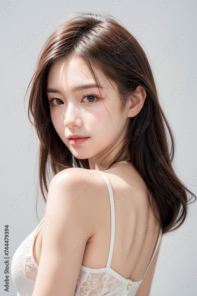 Gorgeous Young Female Model - Fashion or Cosmetics Model - Beauty with Perfect Fine Features - Beautiful Smooth Hair Gorgeous Young Female Model - Fashion or Cosmetics Model - Beauty with Perfect Fine Features - Beautiful Smooth Hair