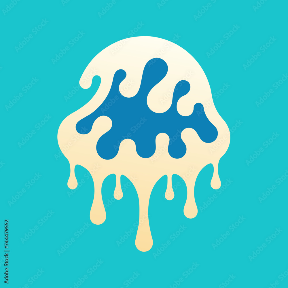 Creative Cool Water Shape: Minimalist Melting Brand Sign Theme for Print on Demand Design Creative Cool Water Shape: Minimalist Melting Brand Sign Theme for Print on Demand Design