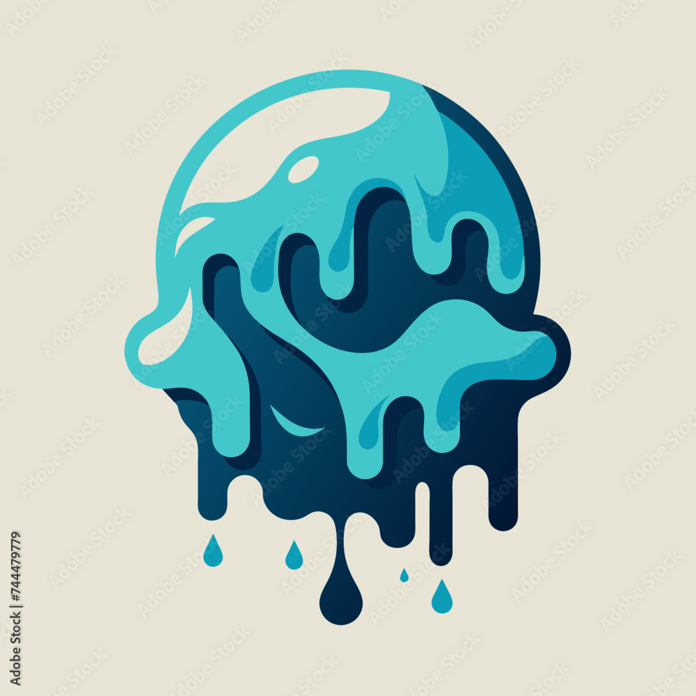 Creative Cool Water Shape: Minimalist Melting Brand Sign Theme for Print on Demand Design Creative Cool Water Shape: Minimalist Melting Brand Sign Theme for Print on Demand Design