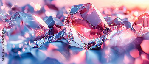 Crystal gems sparkle in a kaleidoscope of colors, capturing the natural beauty and brilliance of precious stones photo