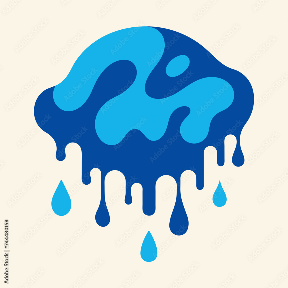 Creative Cool Water Shape: Minimalist Melting Brand Sign Theme for Print on Demand Design Creative Cool Water Shape: Minimalist Melting Brand Sign Theme for Print on Demand Design