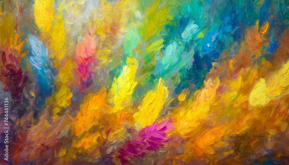 background of abstract art. canvas painting with oil. vibrant, multicolored texture
