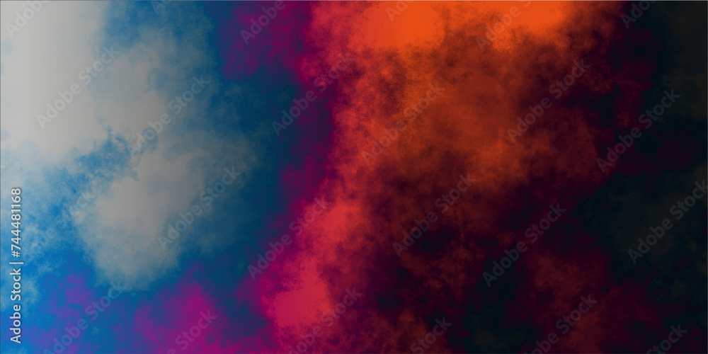 Red Blue cumulus clouds.fog and smoke mist or smog.smoke exploding texture overlays isolated cloud reflection of neon,vector illustration brush effect dramatic smoke,smoky illustration.
