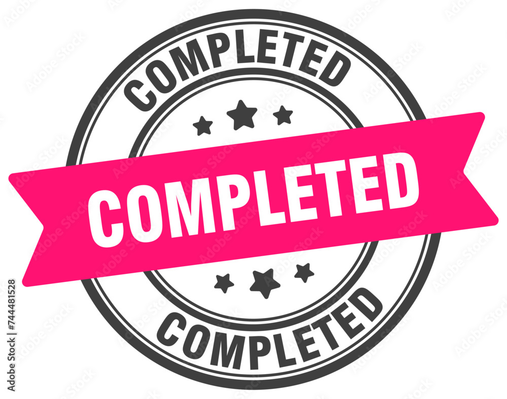 completed stamp. completed label on transparent background. round sign completed stamp. completed label on transparent background. round sign
