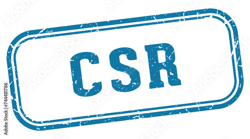 csr stamp. csr rectangular stamp on white background