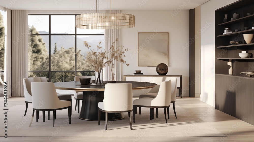 Fototapeta premium Modern Classic Fuse contemporary elements with timeless classics to create a modern yet elegant space characterized by clean lines