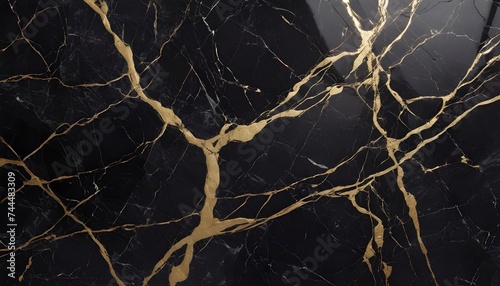 Balck and gold marble tile texture, polished