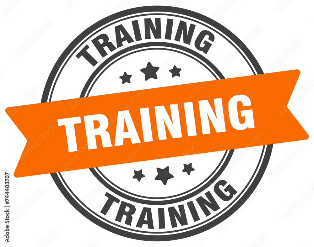 Fototapeta premium training stamp. training label on transparent background. round sign