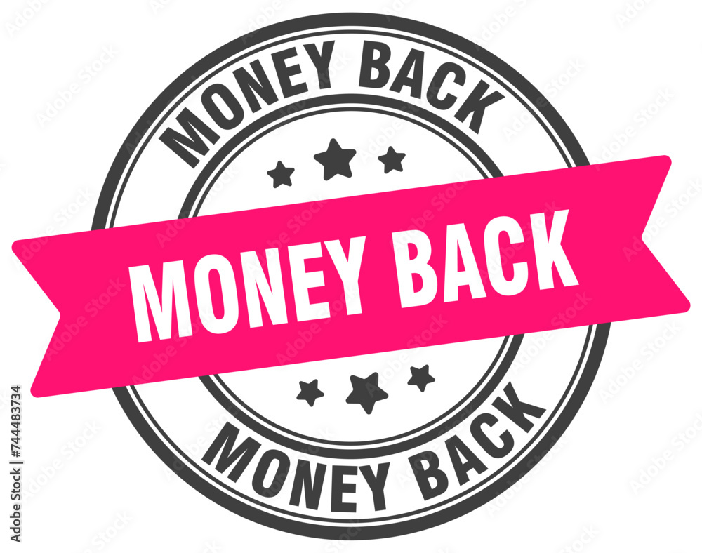 Fototapeta premium money back stamp. money back label on transparent background. round sign
