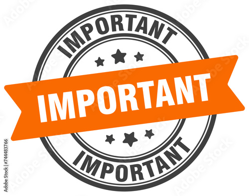 important stamp. important label on transparent background. round sign