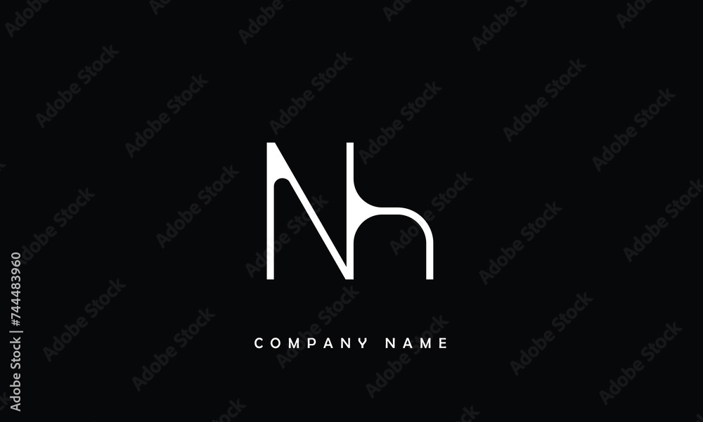 NH, HN, N, H Abstract Letters Logo Monogram NH, HN, N, H Abstract Letters Logo Monogram
