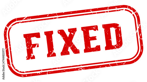 fixed stamp. fixed rectangular stamp on white background