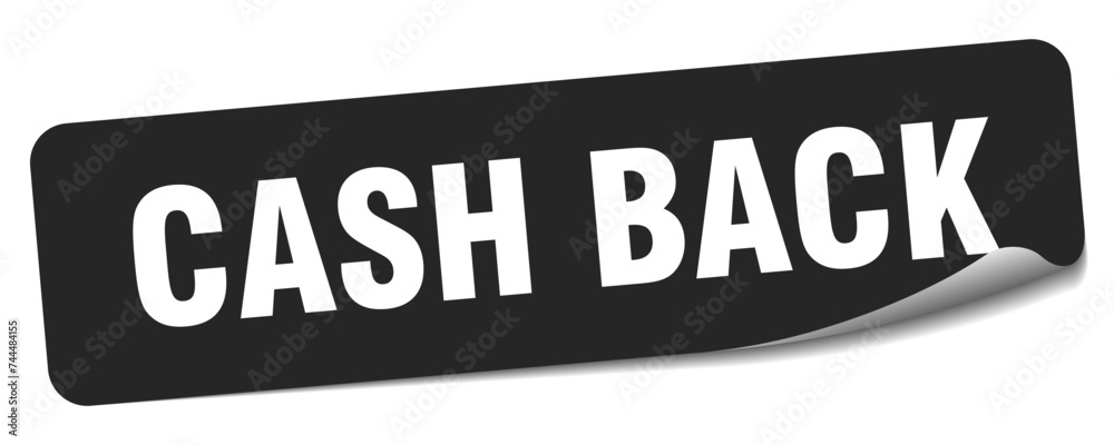 cash back sticker. cash back label