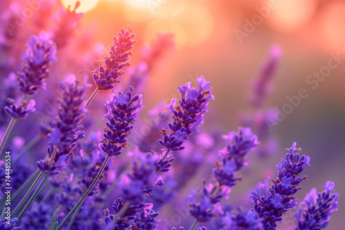 Sunset Serenity, Lavender Fields Embrace Evening Glow