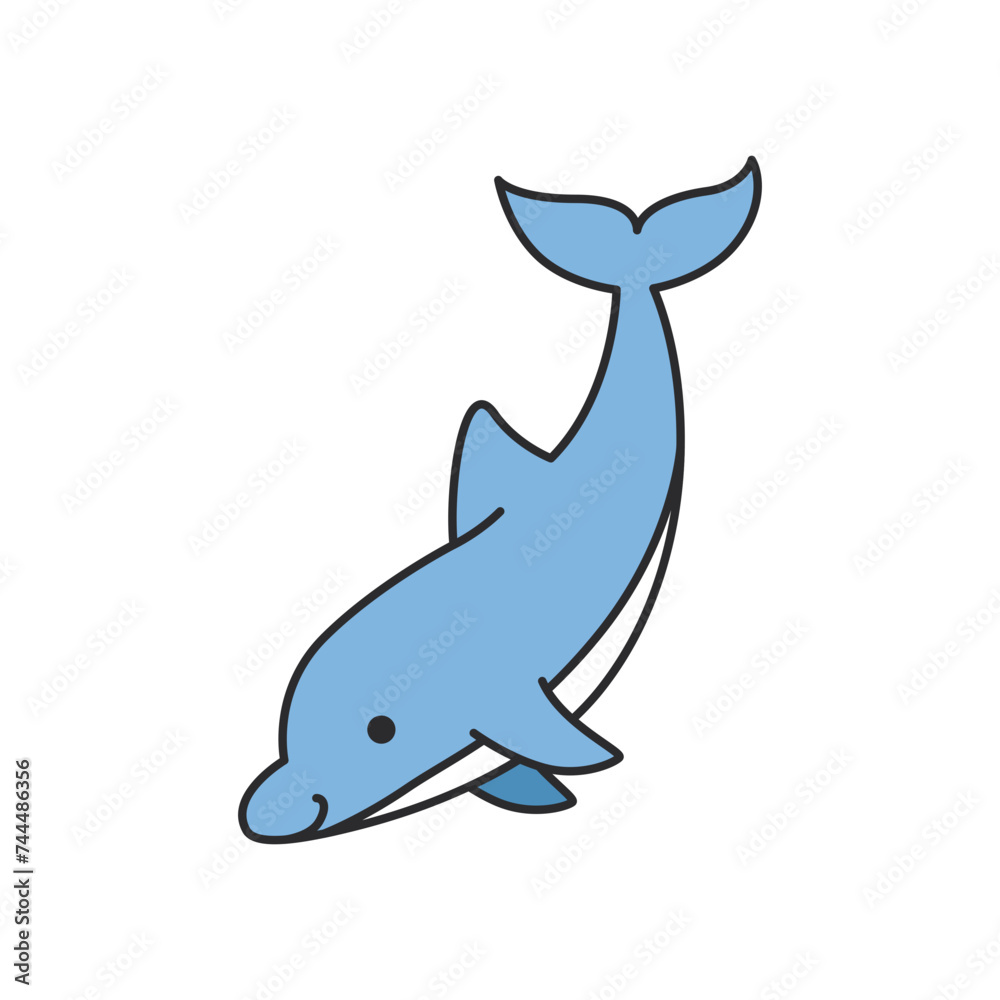 Dolphin icon. Sea life ecosystem fauna and ocean theme. Isolated design. Vector illustration