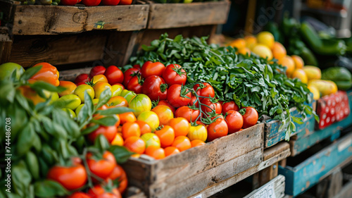 local vegetable and tomatoes on the market