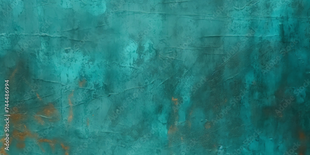  turquoise wall texture surface background , blue green wall vintage old background