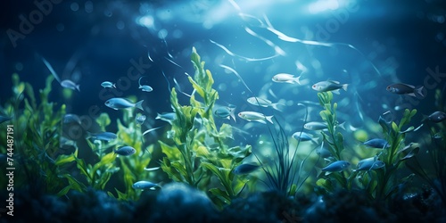 Carbon sequestration by underwater plants in blue carbon ecosystems. Concept Blue Carbon Ecosystems  Carbon Sequestration  Underwater Plants  Climate Change Mitigation  Marine Conservation