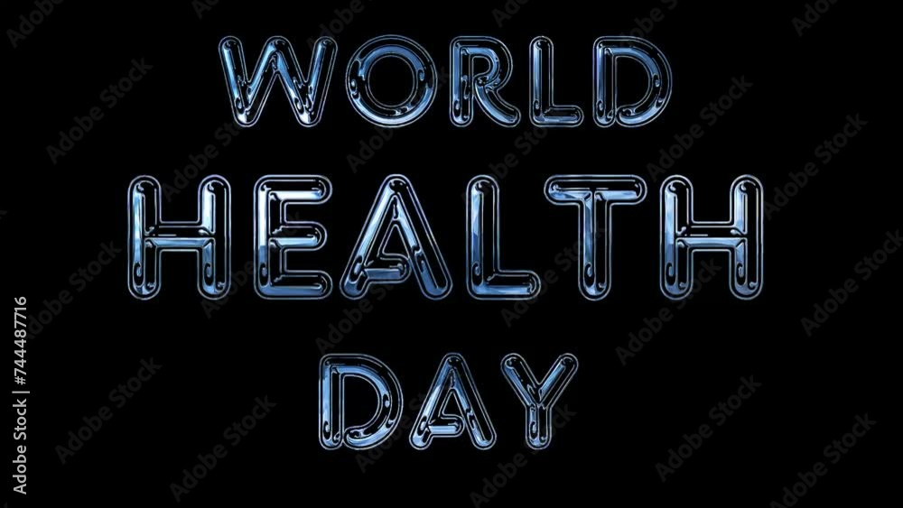 World Health day Day 2024 text design silver shine animation video. World Health day Day 2024 text design silver shine animation video.