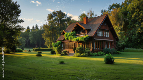 House in the countryside during summer.