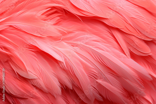Pink feathers close-up, background, pattern